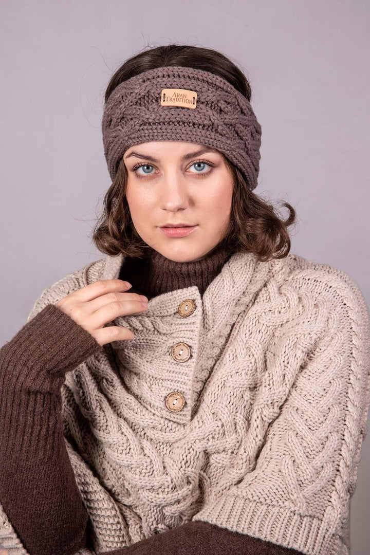 Aran Cable Button Shawl Neck Poncho - Cozy Knitwear for Women
