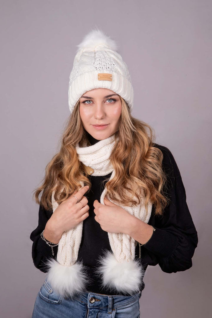 Aran Cable Pom Pom Hat Stay Cozy & Chic with Aran Cable Pom Pom Hat | Traditional Cable Knit