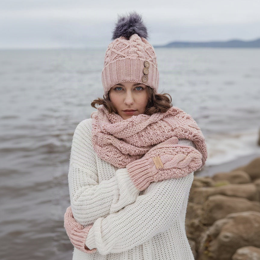 Aran Cable Knit Mittens Stay Cozy & Chic with Aran Cable Knit Mittens | Diamond Cable Design