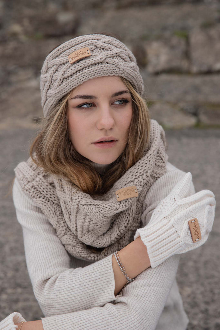 Aran Cable Knit Mittens Stay Cozy & Chic with Aran Cable Knit Mittens | Diamond Cable Design