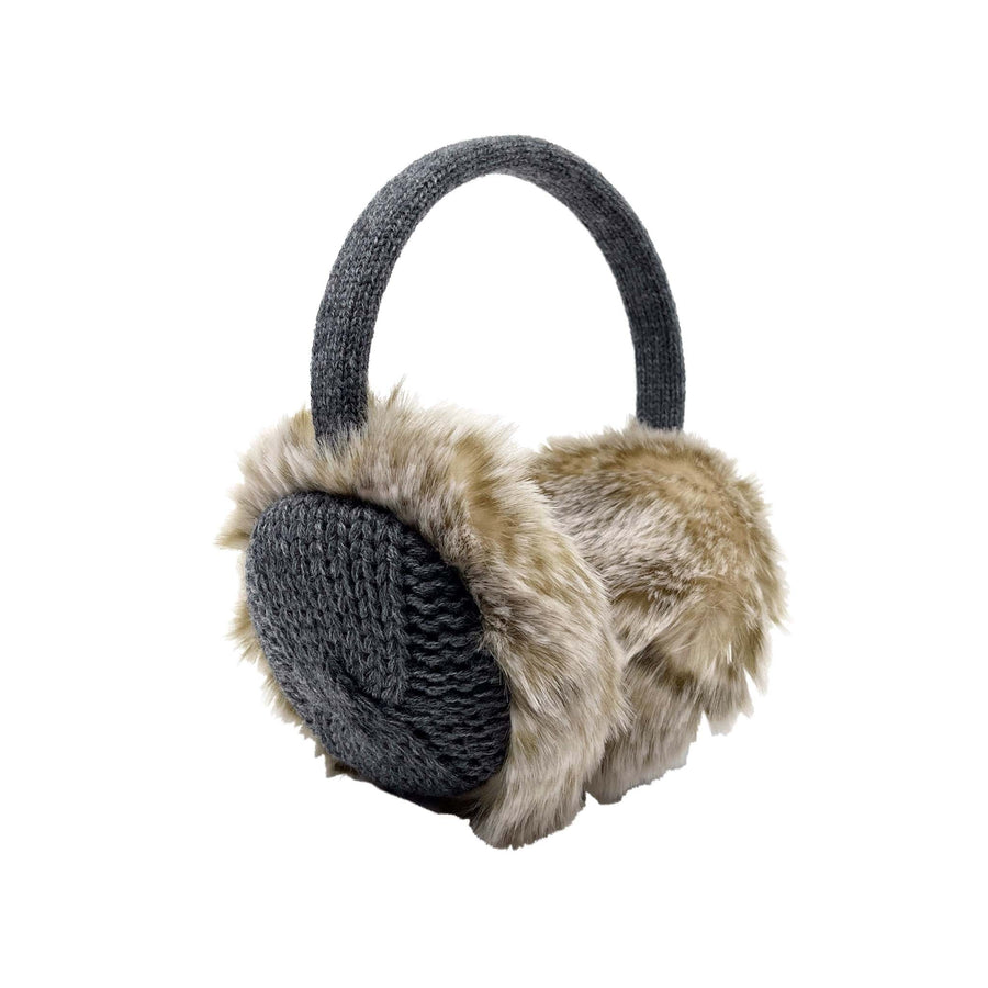 Aran Cable Ear Muffs Aran Cable Ear Muffs with Faux Fur Trim - Timeless 3GG Knit