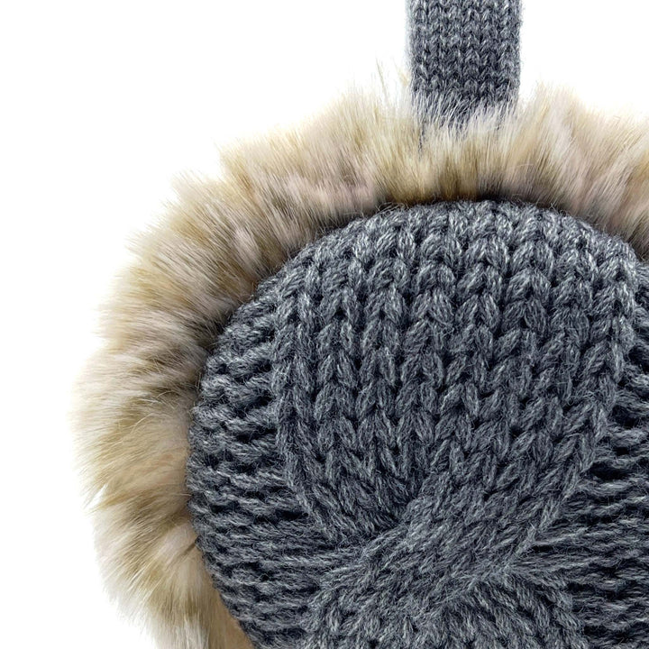 Aran Cable Ear Muffs Aran Cable Ear Muffs with Faux Fur Trim - Timeless 3GG Knit