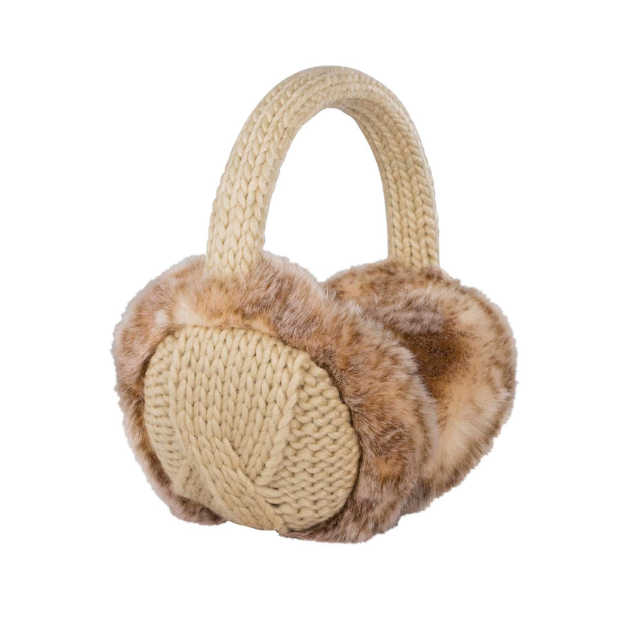 Aran Cable Ear Muffs Aran Cable Ear Muffs with Faux Fur Trim - Timeless 3GG Knit