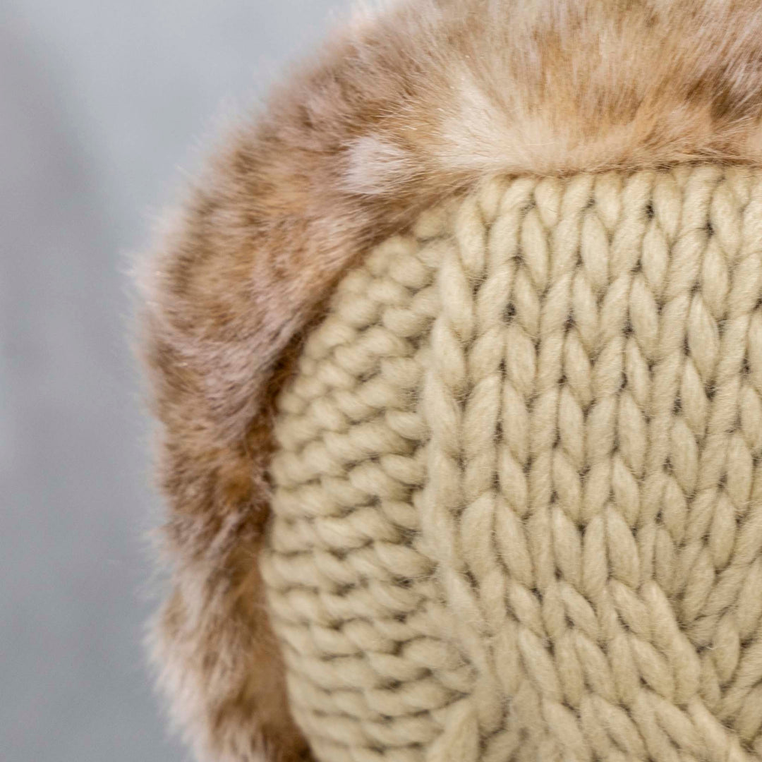 Aran Cable Ear Muffs Aran Cable Ear Muffs with Faux Fur Trim - Timeless 3GG Knit
