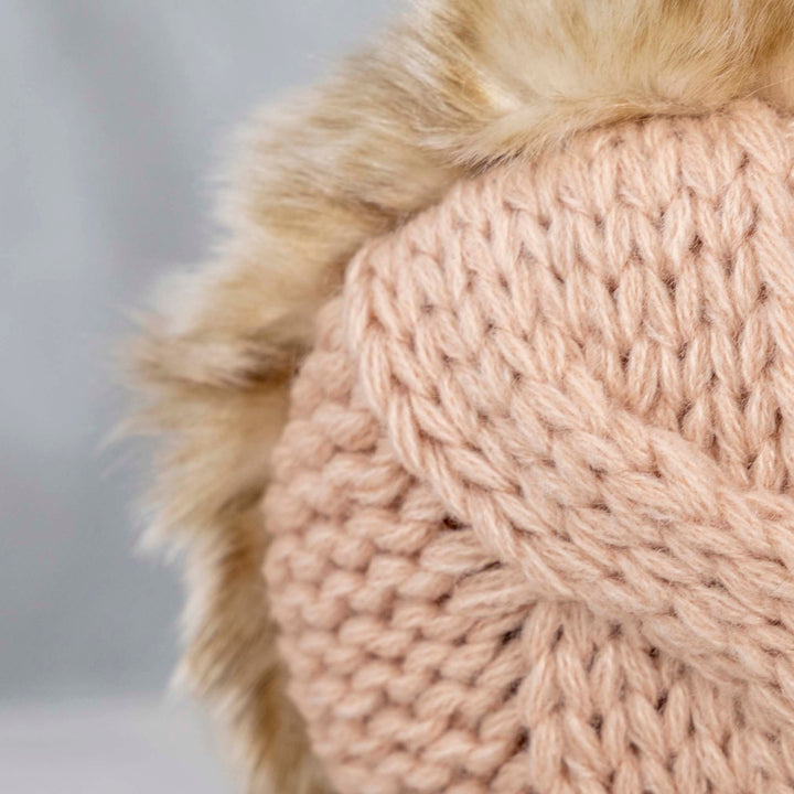 Aran Cable Ear Muffs Aran Cable Ear Muffs with Faux Fur Trim - Timeless 3GG Knit
