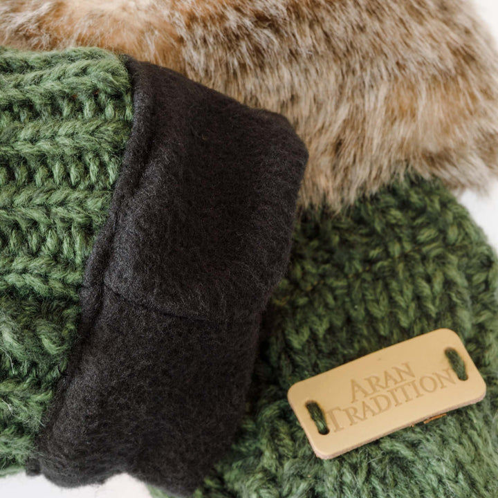 Aran Cable Fur Trim Mittens Stay Cozy & Luxurious with Aran Cable Fur Trim Mittens