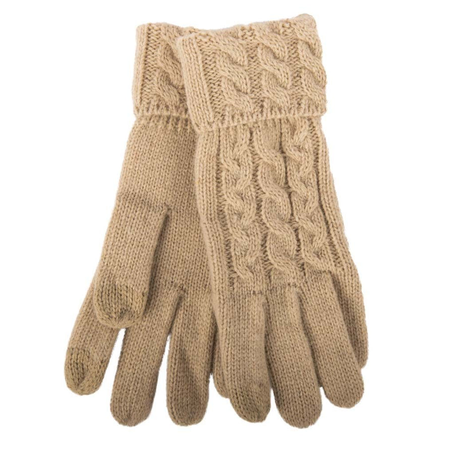 Aran Cable Cuff Fine Knit Gloves Stay Warm & Stylish with Aran Cable Cuff Fine Knit Gloves