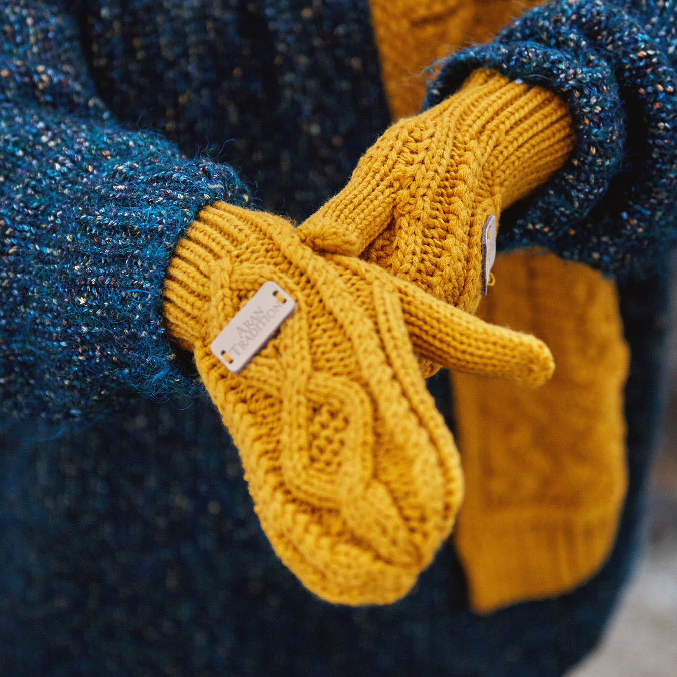 Aran Cable Knit Mittens Stay Cozy & Chic with Aran Cable Knit Mittens | Diamond Cable Design