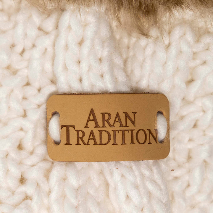 Aran Cable Fur Trim Mittens Stay Cozy & Luxurious with Aran Cable Fur Trim Mittens