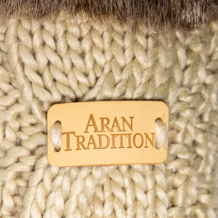 Aran Cable Fur Trim Mittens Stay Cozy & Luxurious with Aran Cable Fur Trim Mittens