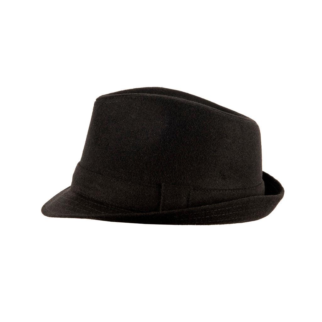Elwood Plain Black Trilby Hat - Classic Style and Timeless Elegance