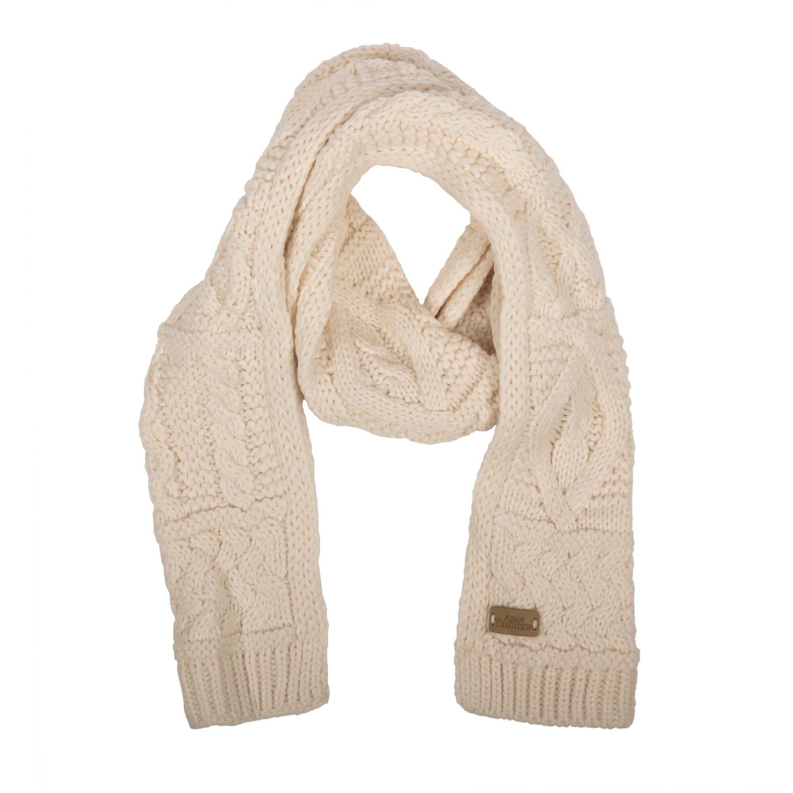 Aran Cable Knit Classic Scarf Wrap in Tradition & Warmth with Aran Cable Knit Classic Scarf