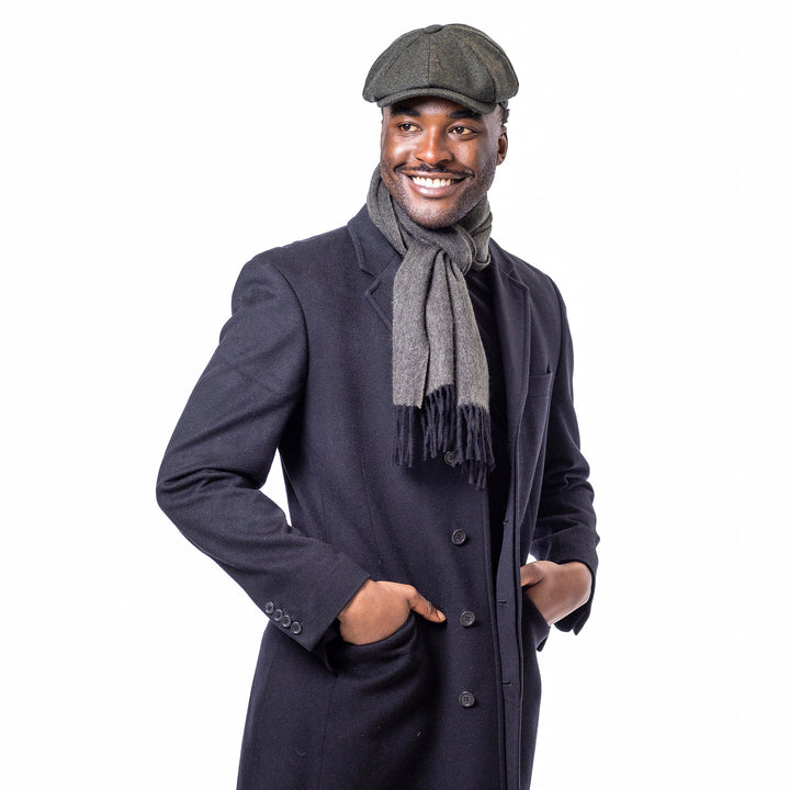 Heritage Traditions Pure Wool Herringbone Scarf with Fringe Detail