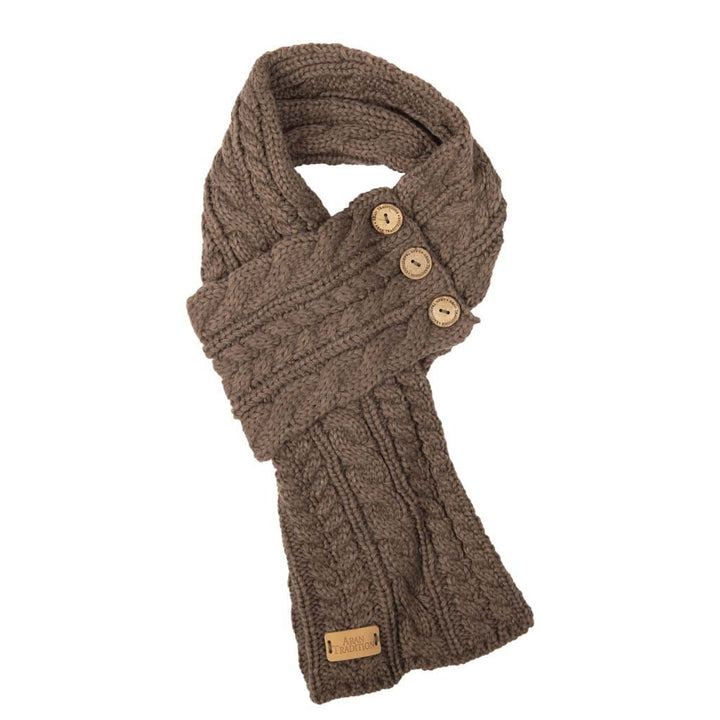 Aran Cable Button Wrap Scarf 