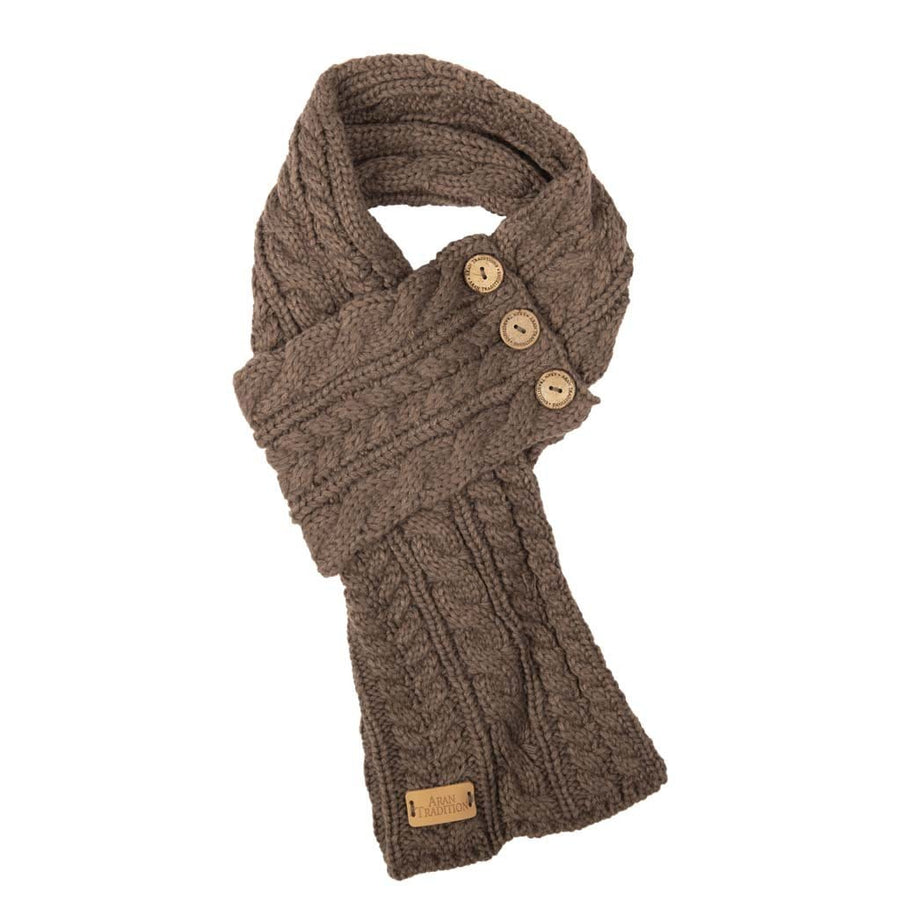 Aran Cable Button Wrap Scarf 