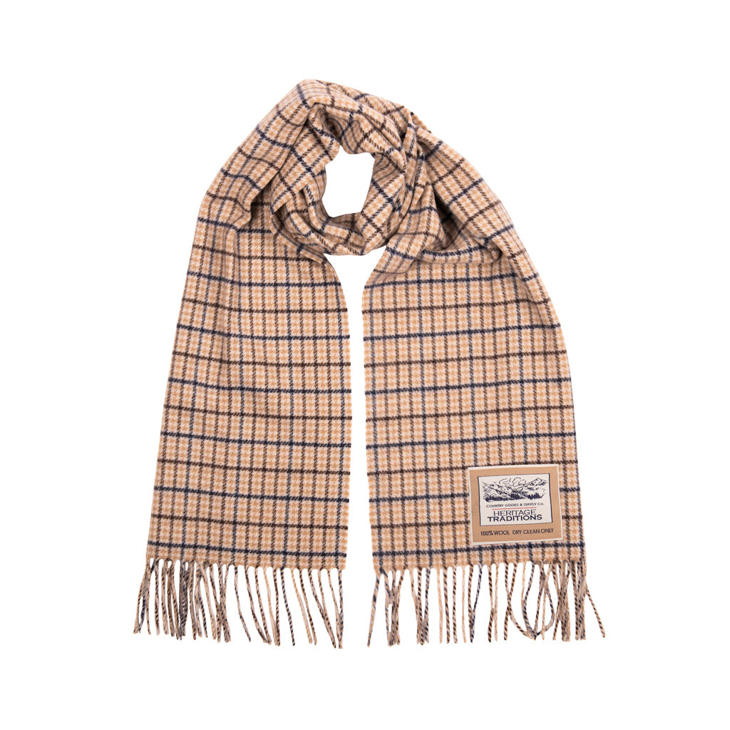 Pure Wool Tartan Check Scarf