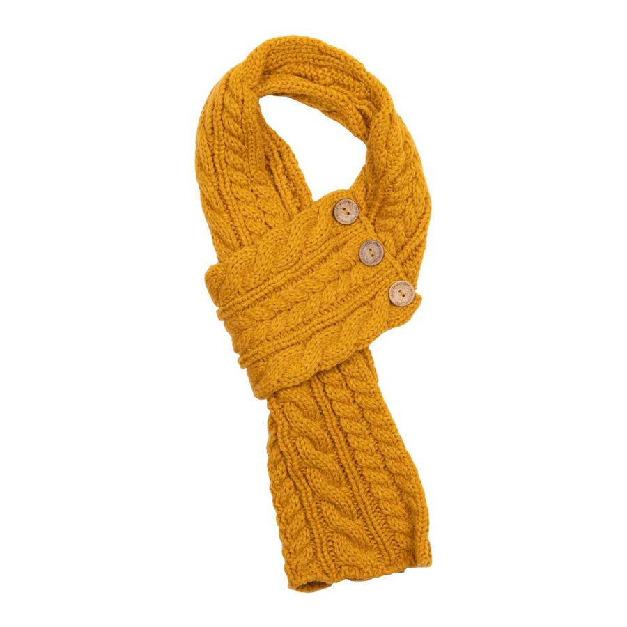 Aran Cable Button Wrap Scarf 