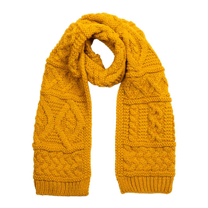 Aran Cable Knit Classic Scarf Wrap in Tradition & Warmth with Aran Cable Knit Classic Scarf