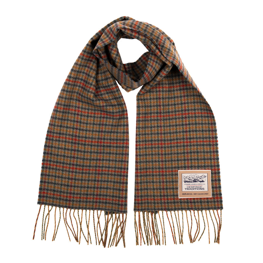 Luxurious Check Wool Scarf - 100% Pure Mongolian Wool