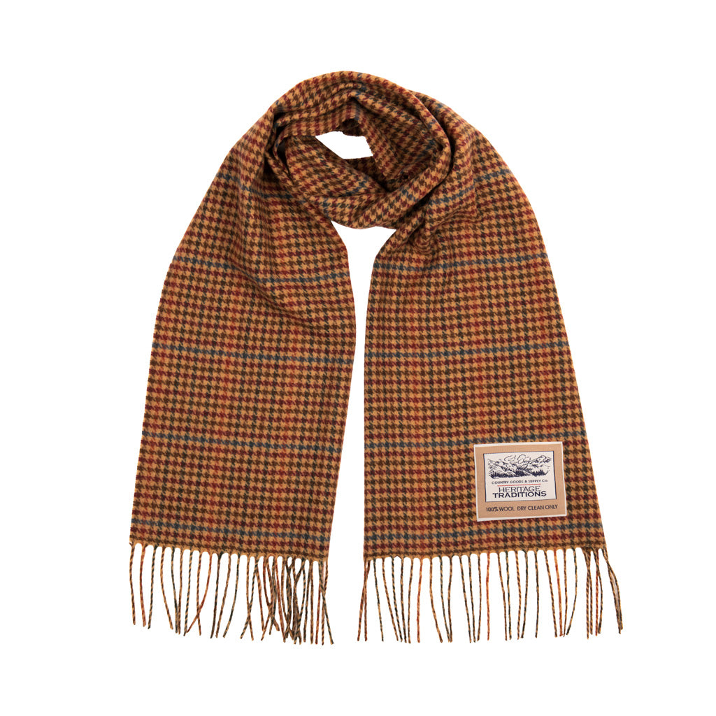 Luxurious Check Wool Scarf - 100% Pure Mongolian Wool – Heritage