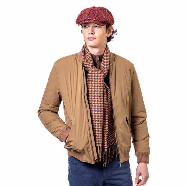 Luxurious Check Wool Scarf - 100% Pure Mongolian Wool