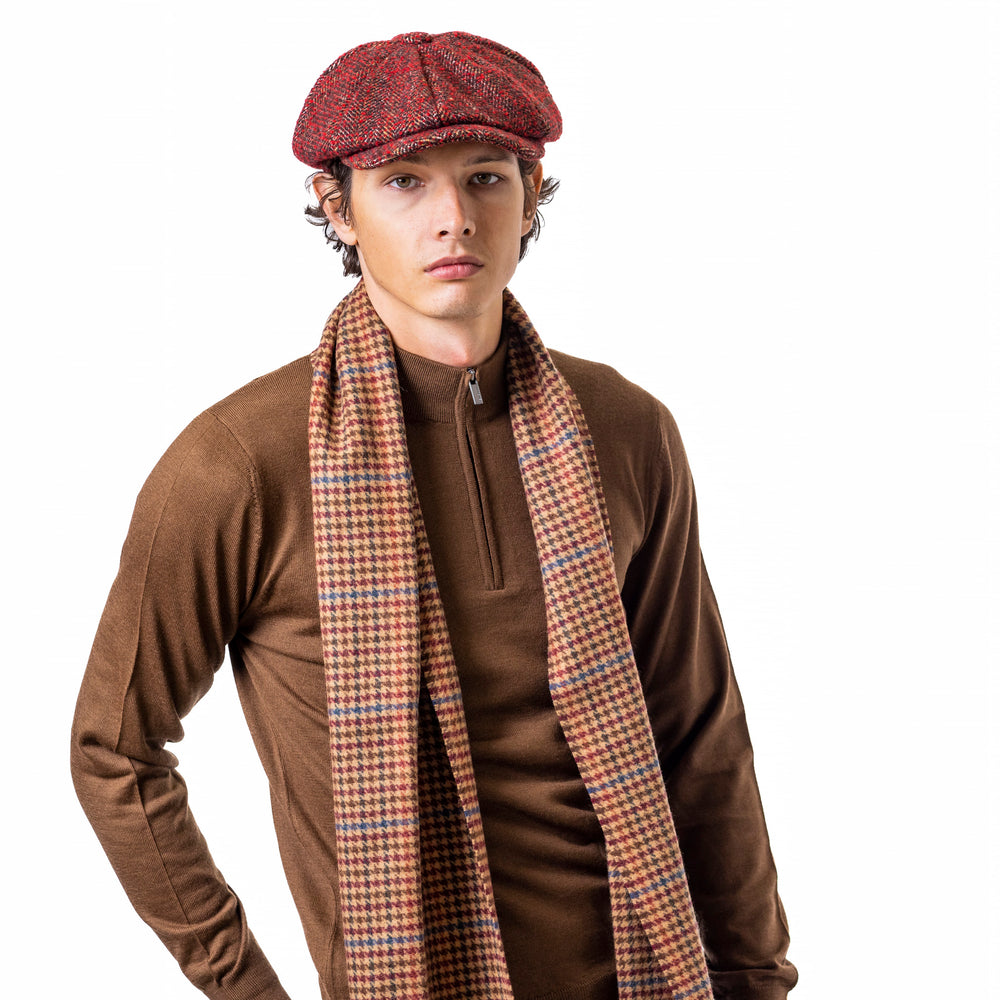 Luxurious Check Wool Scarf - 100% Pure Mongolian Wool