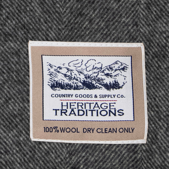 Heritage Traditions Pure Wool Herringbone Scarf with Fringe Detail