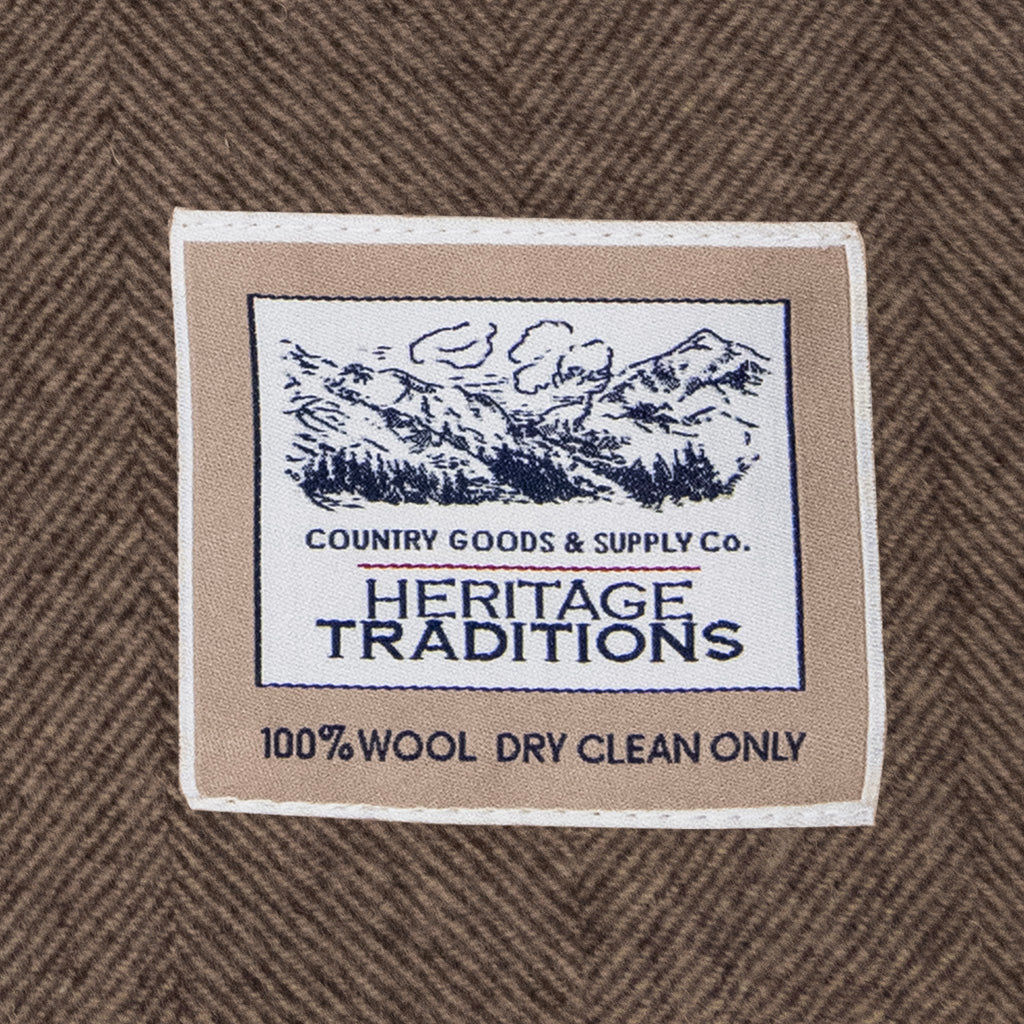 Heritage Traditions Pure Wool Herringbone Scarf with Fringe Detail