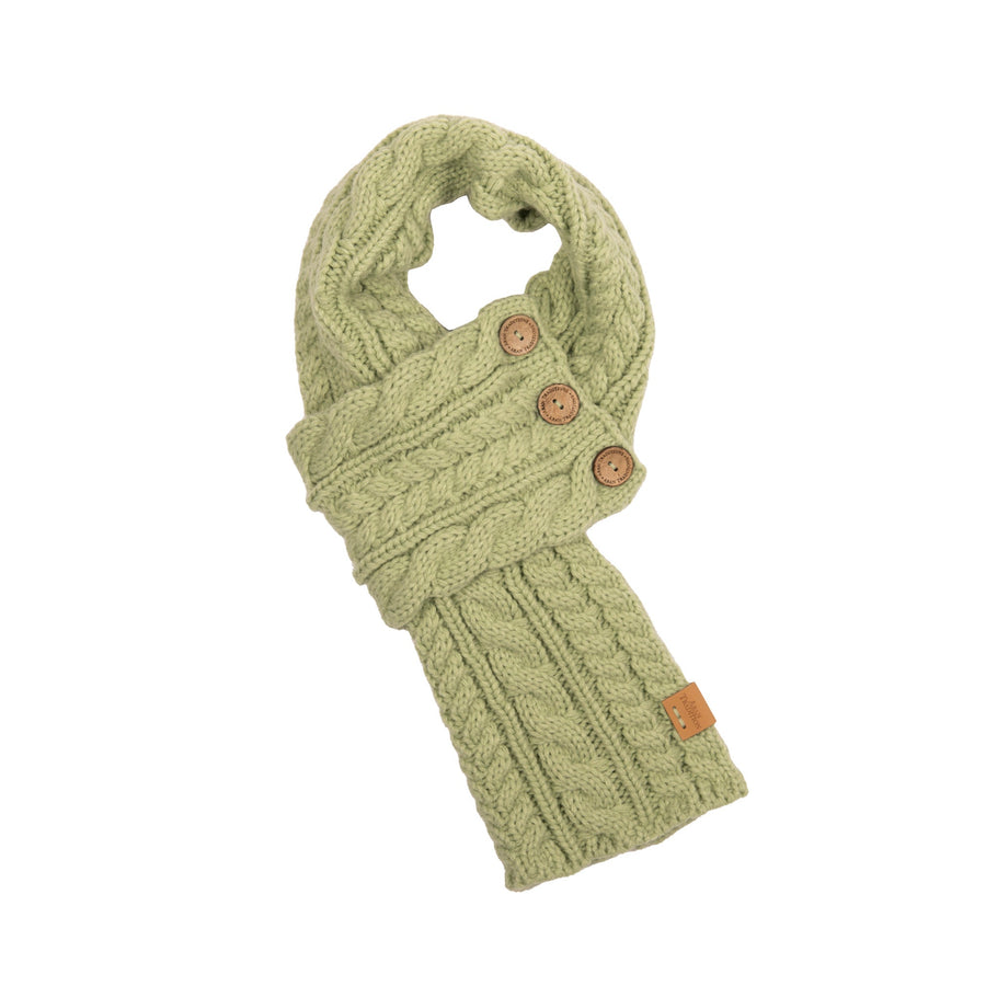 Aran Cable Button Wrap Scarf 