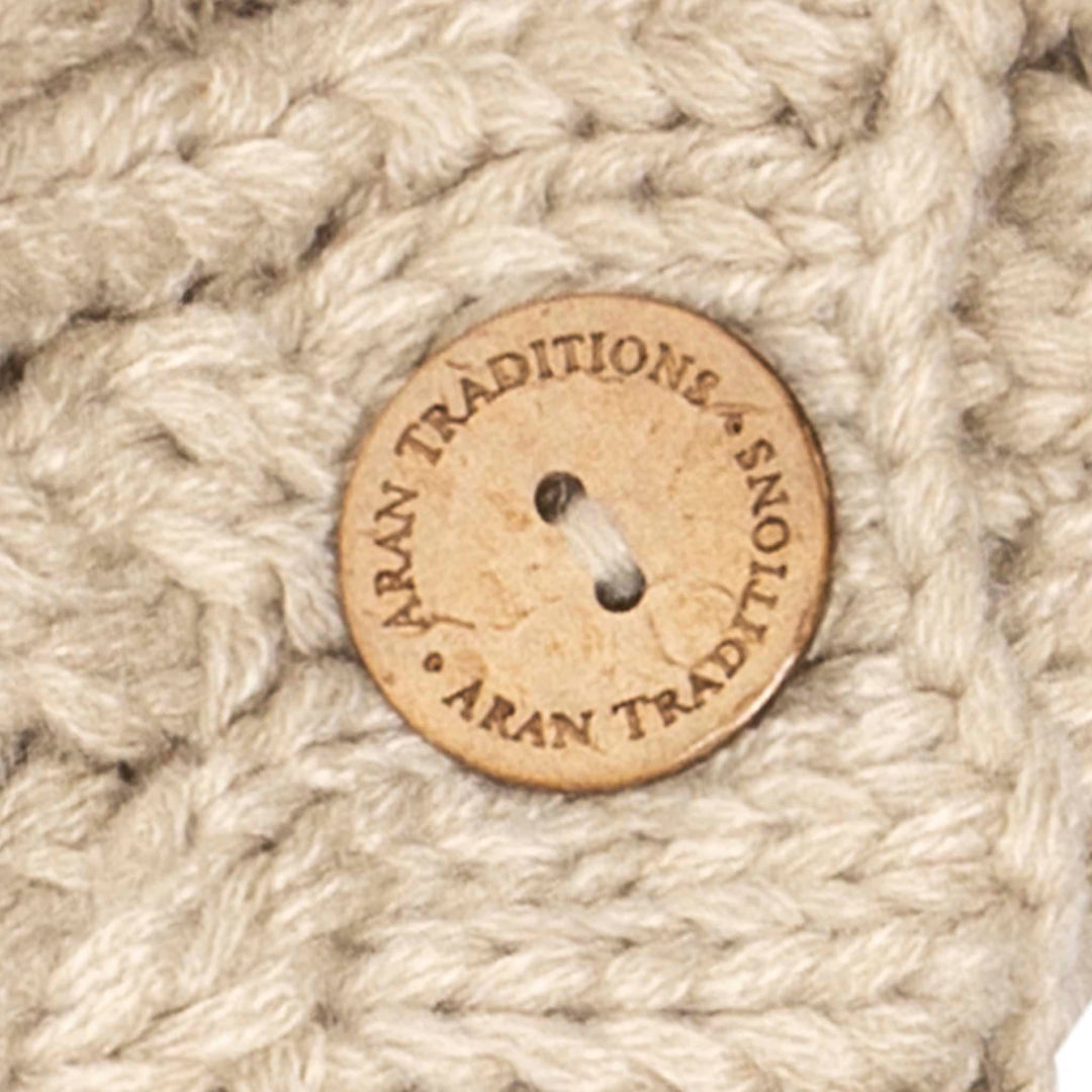 Aran Cable Button Wrap Scarf 