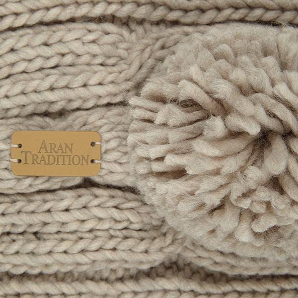 Aran Cable Knit Pom Pom Scarf Elevate Your Winter Style with Aran Cable Knit Pom Pom Scarf
