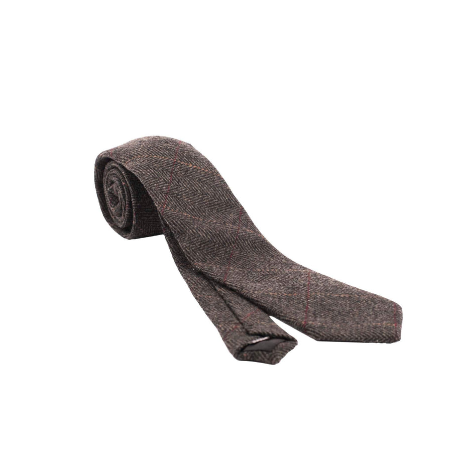 Box Check Tweed Tie | Classic Heritage Traditions Design 