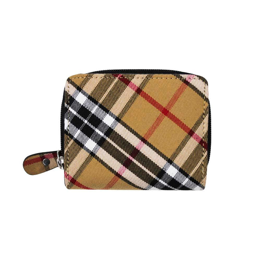 Classic Tartan Zip Purse | Compact Checkered Design with Ample Storage