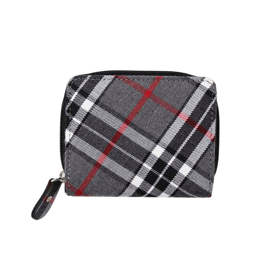 Classic Tartan Zip Purse | Compact Checkered Design with Ample Storage