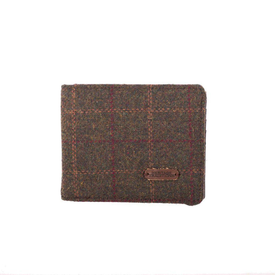 Heritage Traditions Tweed Wallet with Leather Effect Detail