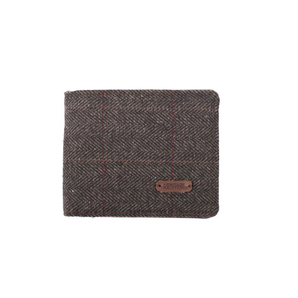 Heritage Traditions Tweed Wallet with Leather Effect Detail