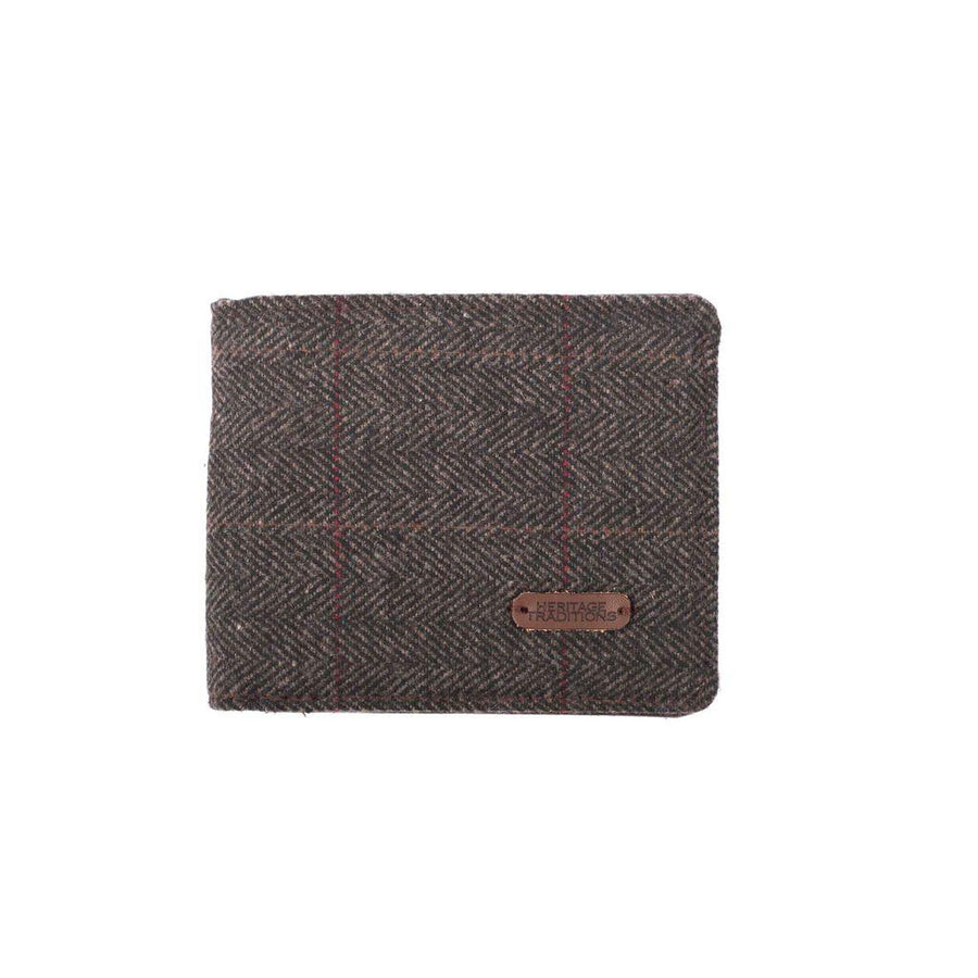 Heritage Traditions Tweed Wallet with Leather Effect Detail