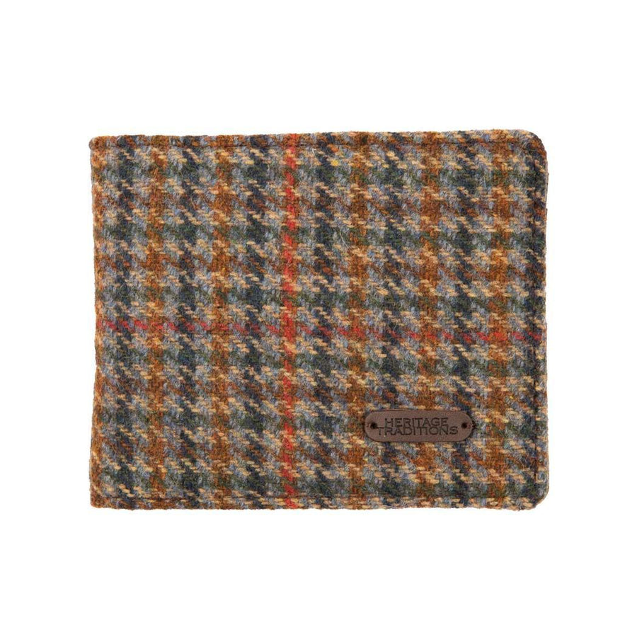 Heritage Traditions Tweed Wallet with Leather Effect Detail